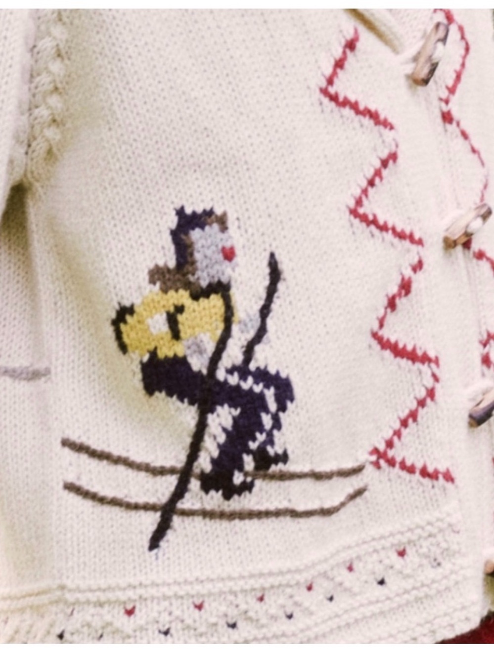 THE GREAT. Holiday Lodge Sweater Ski Motif with Toggle Closures - Picture 3 of 8